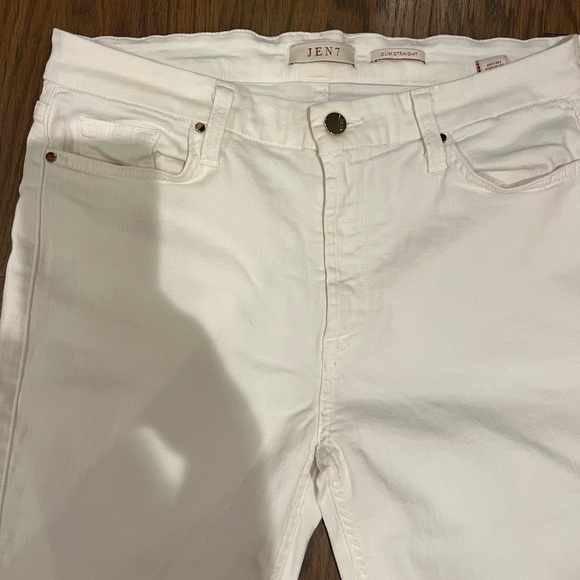 JEN7 by 7 for All Manking WHITE SLIM STRAIGHT JEANS size 10 preppy F - Picture 3 of 10